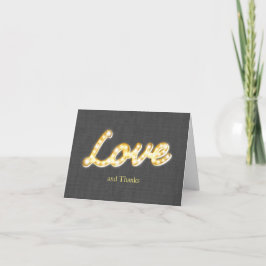 Marquee Lights Tackkort Grå Burlap