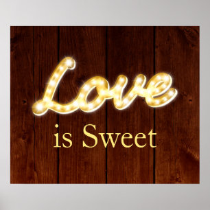 Marquee Ljus Kärlek är Sweet-board Poster