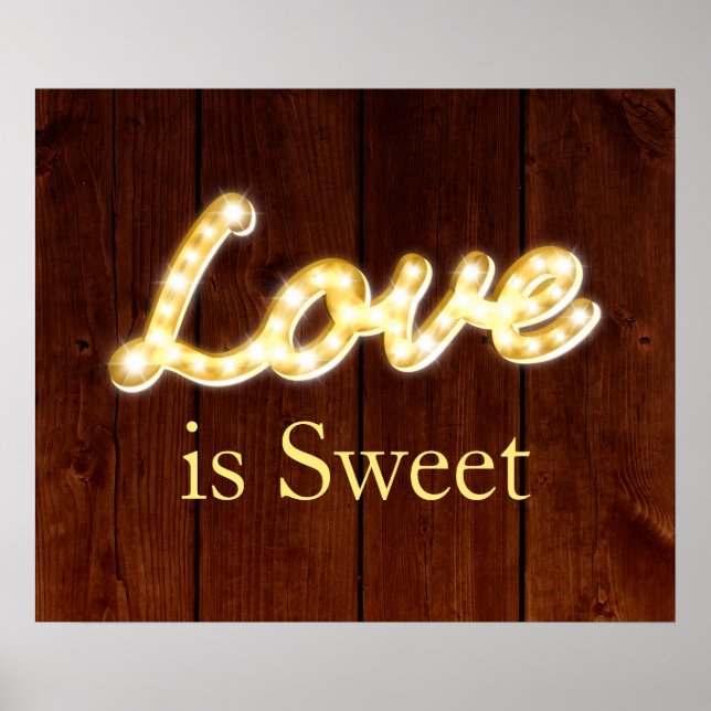 Marquee Ljus Kärlek är Sweet-board Poster (Framsidan)