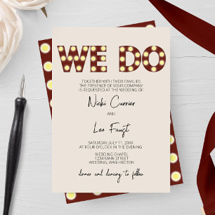 Marquee Ljus "we do" bröllopsinbjudan Inbjudningar