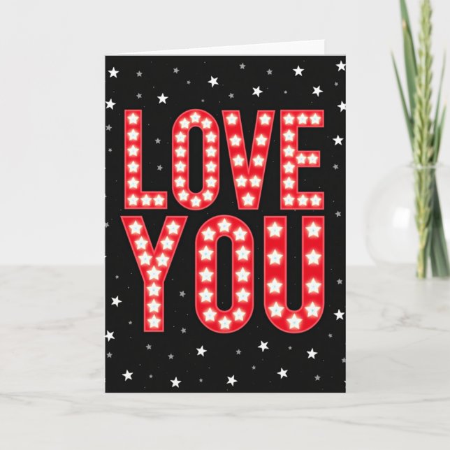 Marquee Love You Star Kort (Framsida)