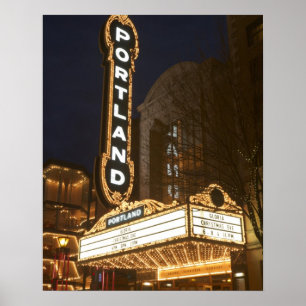 Marquee of Arlene Schnitzer audiorium Poster