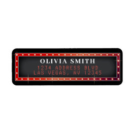 Marquee Sign Red & Black Returadress Etikett