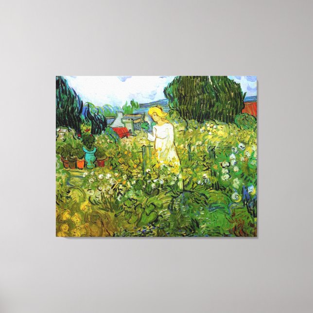 Marquerite Gachet i Garden, Vincent van Gogh. Canvastryck (Framsida)