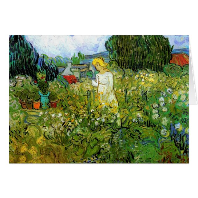 Marquerite Gachet i Garden, Vincent van Gogh. Hälsningskort (Framsidan Horizontal)