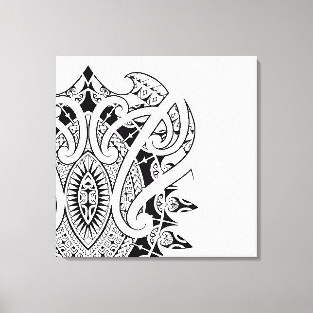 Marquesan Polynesian och Maori stil art Canvastryck (Framsida)