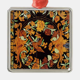 Marquetryen boxas, engelska, c.1670 julgransprydnad metall