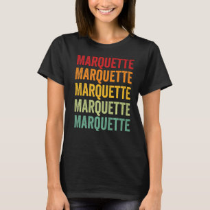 Marquette County Wisconsin Rainbow Text T Shirt
