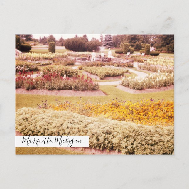 Marquette-fängelset Michigan Blomsterträdgård Vykort (Framsida)