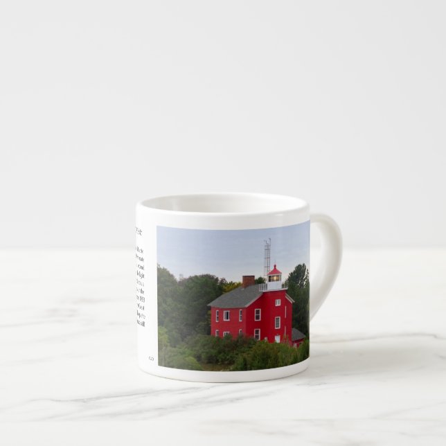 Marquette Harbour Lighthouse-historik espresso mug Espressomugg (Framsida höger)