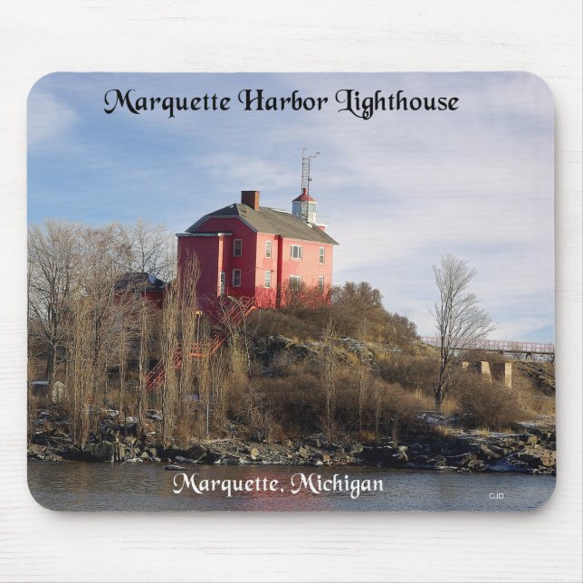 Marquette Harbour Lighthouse mousepad Musmatta (Framsidan)