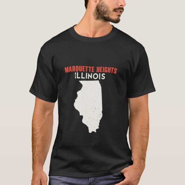 Marquette Heights Illinois USA State America Trave T Shirt (Framsida)