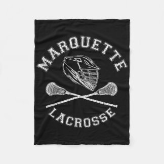 Marquette Lacrosse Vintage Distress Retro Lax Fleecefilt