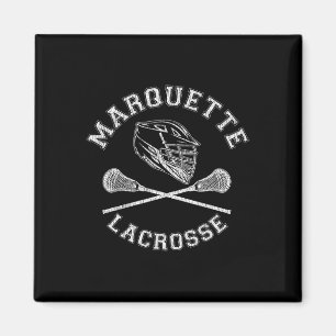 Marquette Lacrosse Vintage Distress Retro Lax Magnet