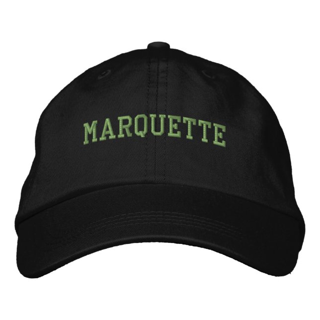 Marquette Michigan Embroized Baseball Hat Broderad Keps (Framsida)