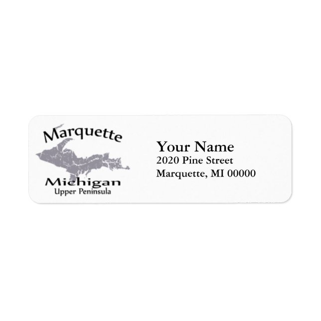 Marquette Michigan Karta Design Returadress Returadress Etikett (Framsidan)