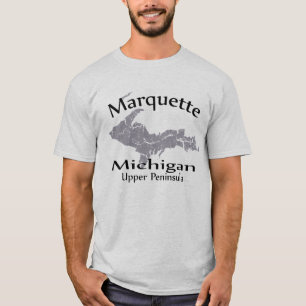 Marquette Michigan Karta Design T-shirt