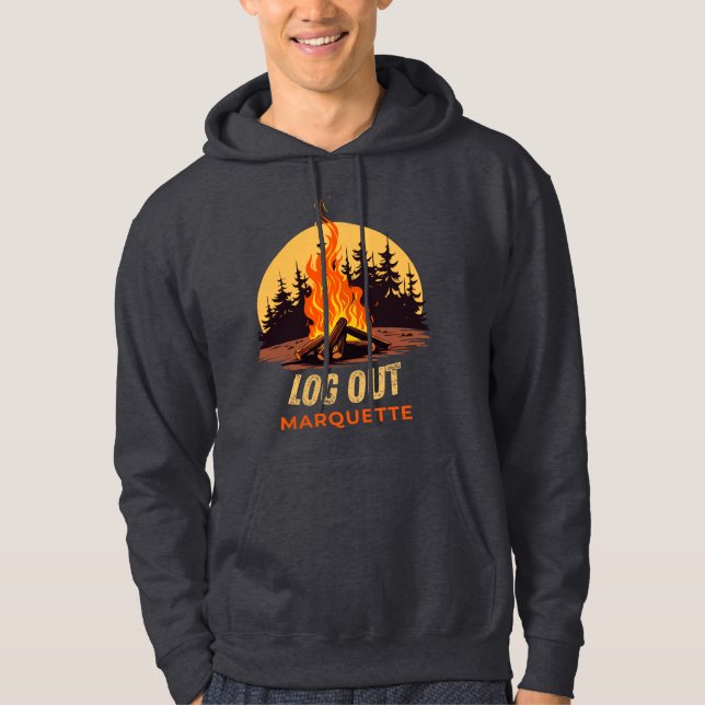 Marquette Michigan Läggereld Hoodie (Framsida)