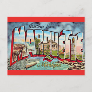 Marquette Michigan Välkomst vykort