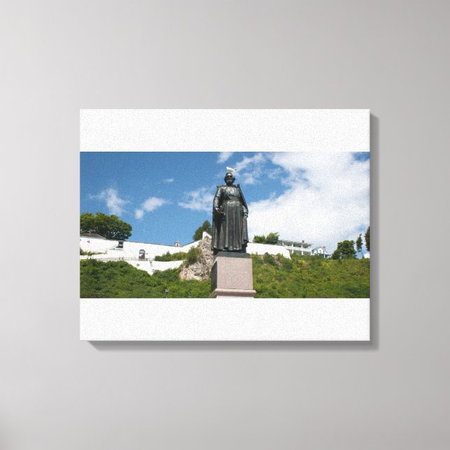 Marquette Statue, Mackinac Island, Michigan Canvastryck (Framsida)