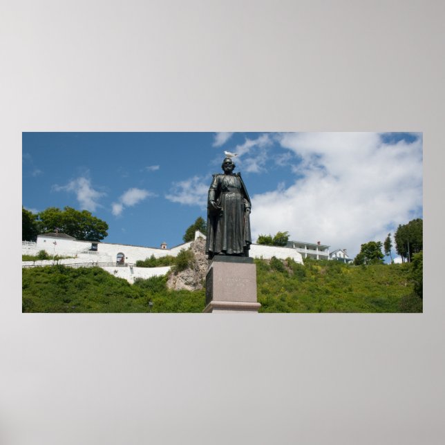 Marquette Statue, Mackinac Island, Michigan Poster (Framsidan)