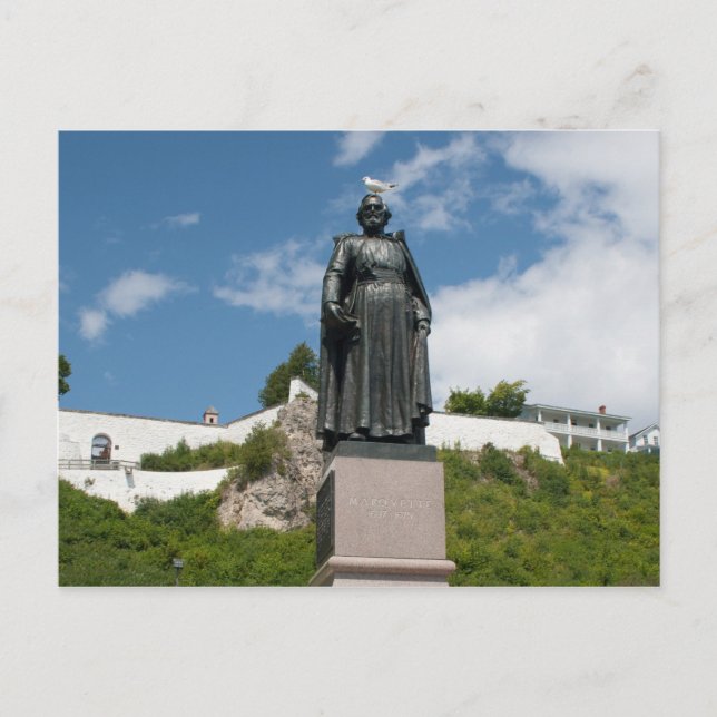 Marquette Statue, Mackinac Island, Michigan Vykort (Framsida)