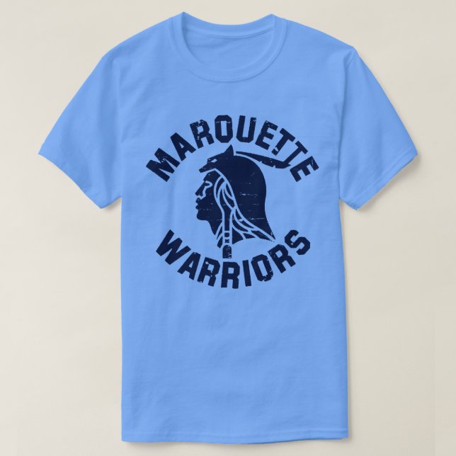 Marquette Warriors Navy Kids Långärmad TShirt T Shirt (Design framsida)