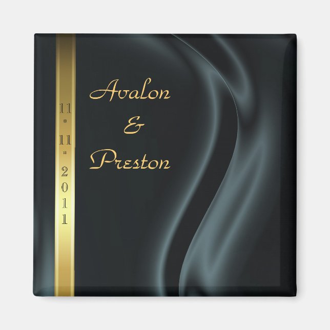 Marquis Black Silke Guld Spara datum magneter (Framsidan)