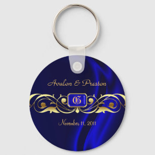 Marquis Blue Silke Guld Rulla Keychain Nyckelring
