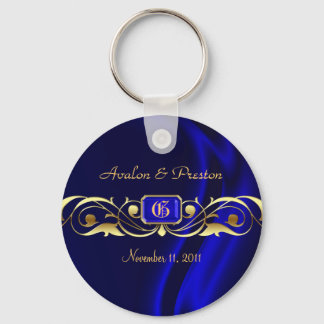 Marquis Blue Silke Guld Rulla Keychain Nyckelring