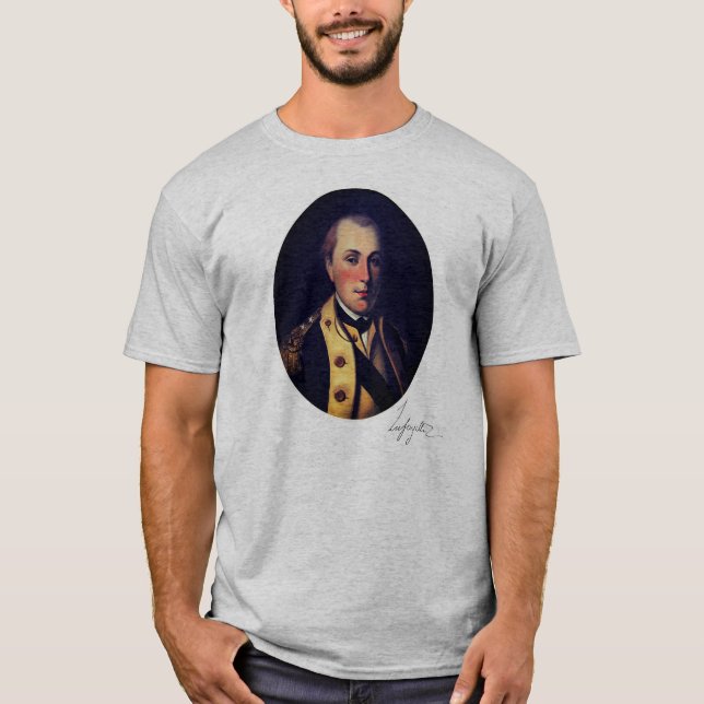 Marquis de Lafayette (namnteckning på nedre kant) T Shirt (Framsida)