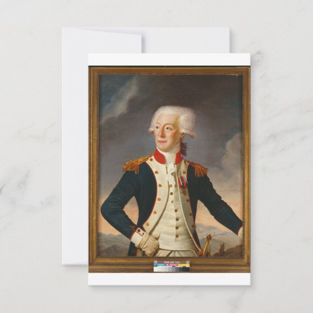 Marquis De Lafayette Porträtt Spara Datumet (Framsida)