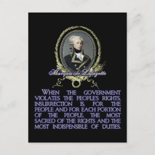 Marquis de Lafayette Quote on Insurrecension Vykort