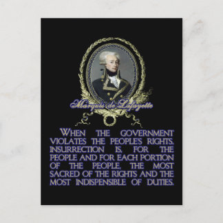 Marquis de Lafayette Quote on Insurrecension Vykort