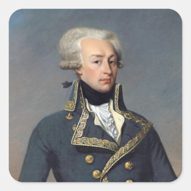 Marquis de Lafayette Sticker Fyrkantigt Klistermärke (Framsida)
