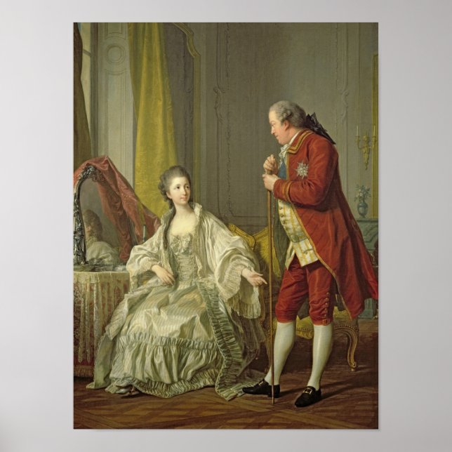 Marquis de Marigny porträtt och hans Poster (Framsidan)
