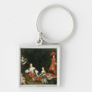 Marquise de Montespan Fyrkantig Silverfärgad Nyckelring