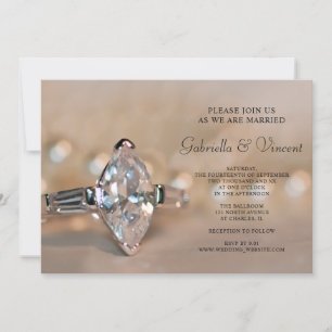 Marquise Diamond Förlovning Ring Bröllop Inbjudningar