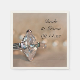 Marquise Diamond Förlovning Ring Bröllop Pappersservett