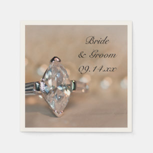 Marquise Diamond Förlovning Ring Bröllop Pappersservett