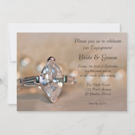 Marquise Diamond Ring Förlovningsfest Inbjudningar