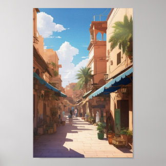 marrakech ai-målarväggkonst poster