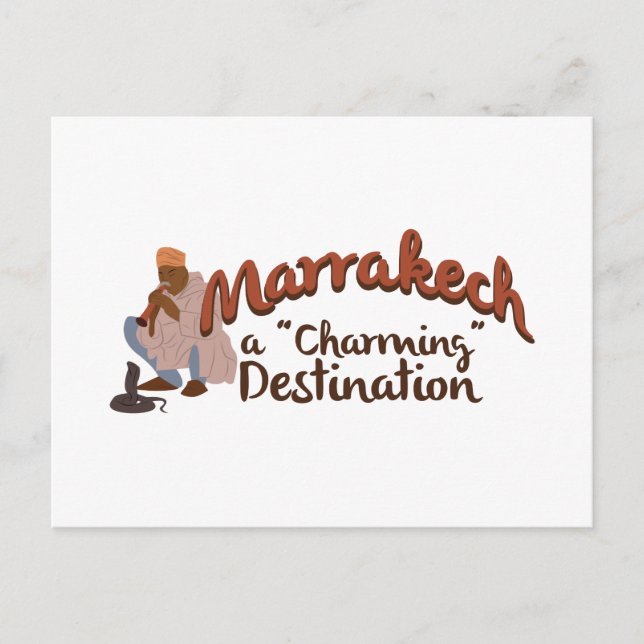 Marrakech charmig destination vykort (Framsida)