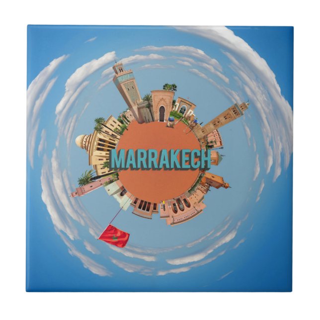 Marrakech City Little planet Morocco architec Kakelplatta (Framsidan)