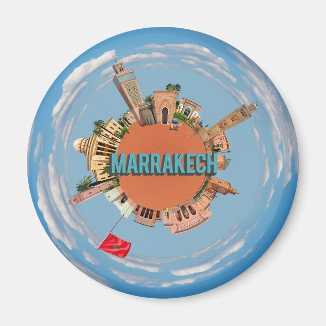 Marrakech City Little planet Morocco architec Magnet (Framsidan)