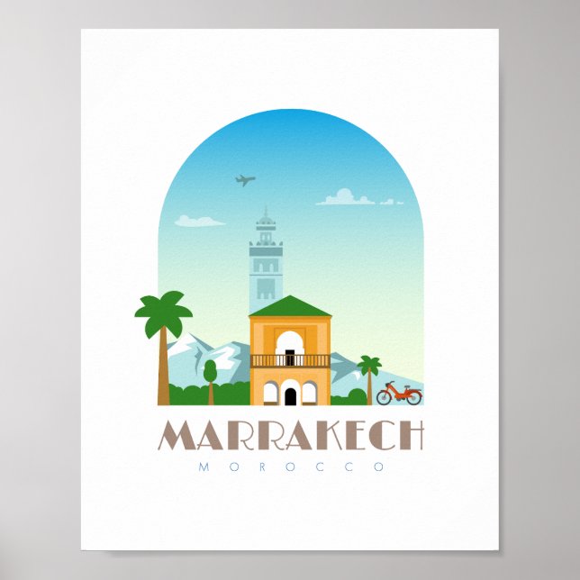Marrakech city morocco Skyline Poster (Framsidan)