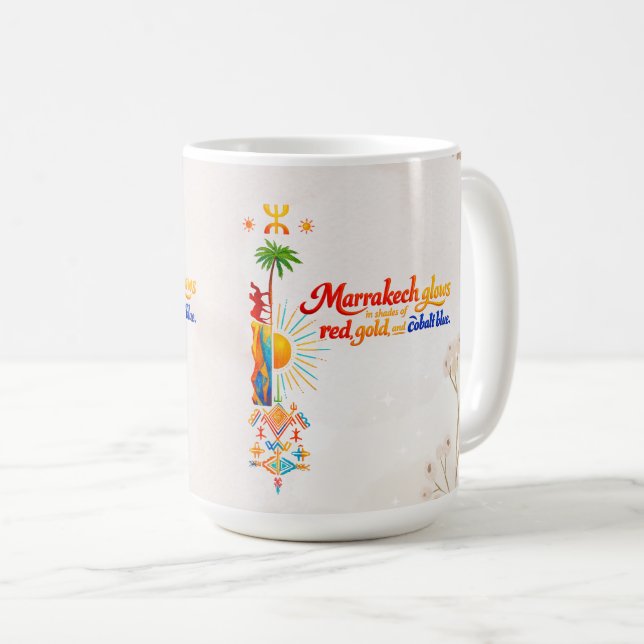 Marrakech Glöder – Levande Marockansk Konst T-shir Kaffemugg (Framsida höger)