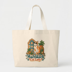 Marrakech Kattdam Totebag Bohemisk Kattmamma Gåv Jumbo Tygkasse