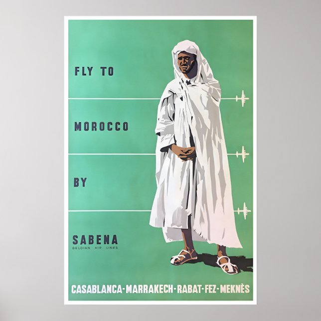 Marrakech konst Marocko Resa Poster Casablanca (Framsidan)