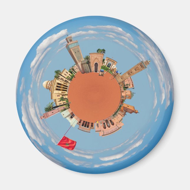 marrakech, liten planet Morocco reseturplan Magnet (Framsidan)